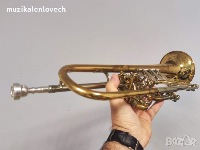 Schmidtco B-Flat Rotary Valve Trumpet 3RV - Ротари Б-Тромпет /Made in Germany/, снимка 4 - Духови инструменти - 45316334