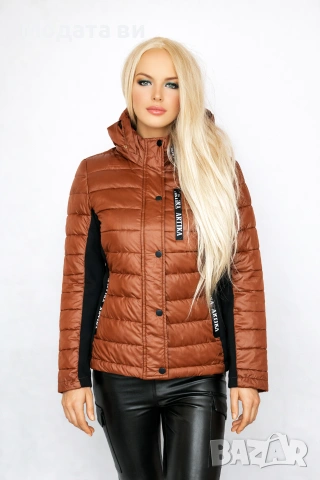 Нова цена 🌺Кафяво яке със страничен черен елемент. 