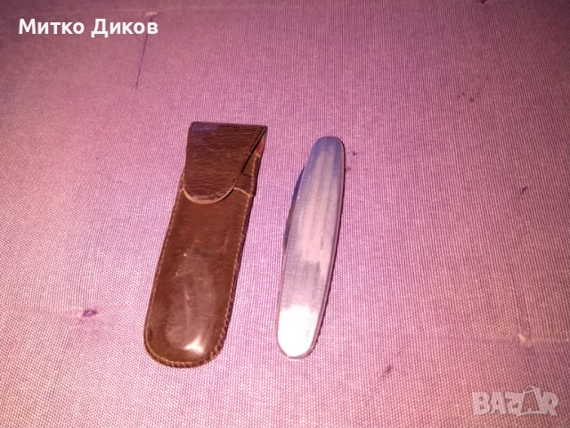 Noxin Rostfrei Solingen джобно ножче две части без луфт отлично с калъф естест.кожа 85х64мм острие, снимка 14 - Ножове - 51834810