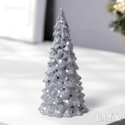 6132 Брокатена светеща коледна елха с преливащи LED светлини, 2 размера, снимка 5 - Декорация за дома - 51876225