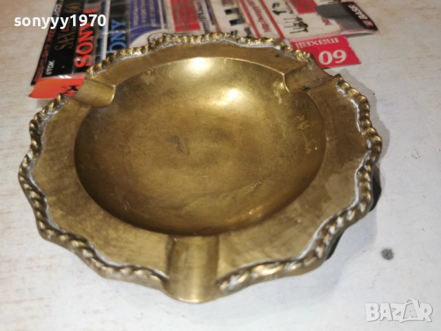 ПЕПЕЛНИК МЕД/МЕСИНГ-ВНОС SWISS 1001262016LCHERY1, снимка 5 - Антикварни и старинни предмети - 53057263