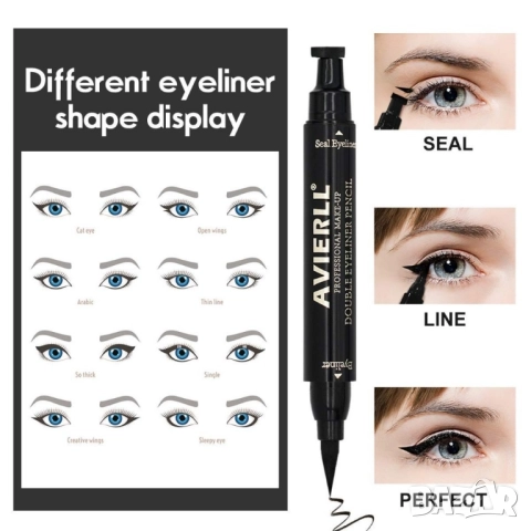 Двойна очна линия-писалка с дълготраен ефект и водоустойчивост