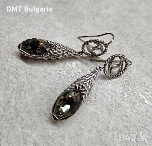 Висящи дамски обеци с кристал Just Cavalli, снимка 2 - Обеци - 53657315