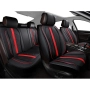 Универсална тапицерия за кола Automat 1171 – 5 части, еко кожа, Черен с червен, снимка 2