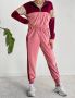 Спортен велурен комплект Jessy pink, снимка 1 - Спортни екипи - 45657923