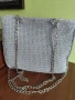 Чанта 34/26/7 см.синьо с ламе нова ръчно плетена , снимка 1