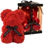 Плюшено мече с LED рози - подарък за мама, момиче, баба - комплект вечни рози 25 см, снимка 4