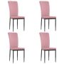 vidaXL Трапезни столове, 4 бр, розови, кадифе（SKU:279169