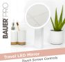 Bauer 62269 Кръгло огледало за гримиране с LED осветление,безжично USB акумулаторно,залепваща основа, снимка 4