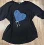 НОВА голяма еластична дамска тениска със сърце (размер 2ХЛ) с етикет, снимка 1