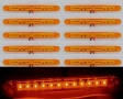 1бр. Лед LED габарити с 12 диода , 12-24V , ОРАНЖЕВИ за камион ремарке, снимка 1