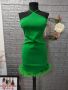 Зелена рокля с пера, снимка 1 - Рокли - 45769178