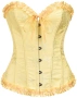 Елегантен Секси корсет с връзки Жълт размер С М, снимка 10
