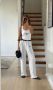 Prada дамски комплект панталон с висока талия и широк крачол и потник висок клас реплика, снимка 3
