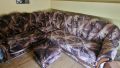 Ъглов диван + таборетка , снимка 1 - Дивани и мека мебел - 45428841