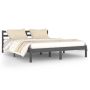 vidaXL Рамка за легло, бор масив, 160х200 см, сива（SKU:810442, снимка 1 - Спални и легла - 45877143