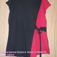 Асиметрична, памучна блуза , снимка 3 - Тениски - 45530018