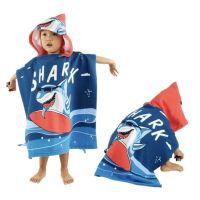 4756 Детско плажно пончо Акула с червен сърф, снимка 2 - Други - 45507910