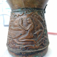 Старо медно джезве, Армения, арменско, снимка 4 - Антикварни и старинни предмети - 44941358