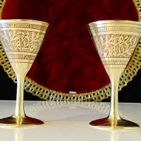 Бронзови чаши за ракия,орнаменти,клетъчен емайл., снимка 3 - Антикварни и старинни предмети - 45204563