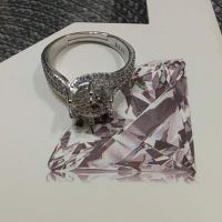Сребърен пръстен с мойсанит диамант 2 карата (сертификат), снимка 5 - Пръстени - 45293713