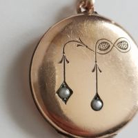 Позлатен медальон за снимки естествени перли Арт Ниво 1900., снимка 5 - Други ценни предмети - 45361430