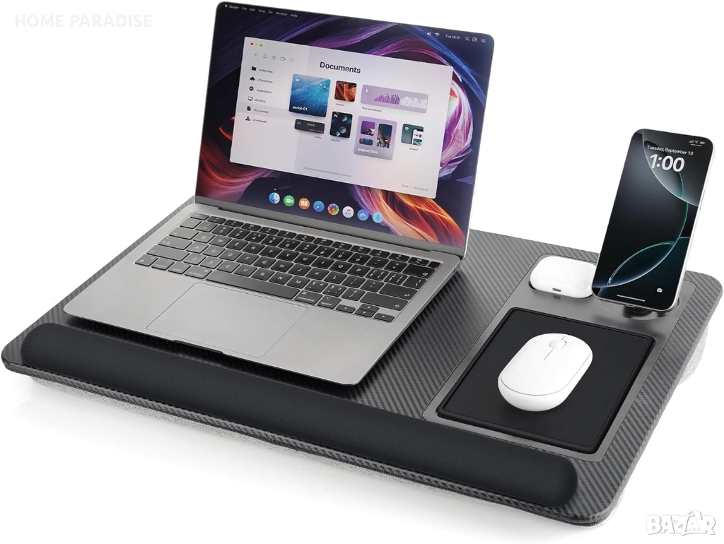Поставка за лаптоп с държач за телефон за Mag-Safe и Air-Pods, снимка 1