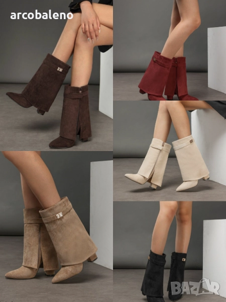 Дамски боти до глезена на висок ток, 5цвята , снимка 1