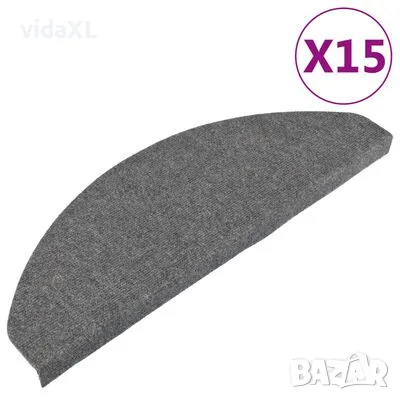 vidaXL Самозалепващи стелки за стъпала, 15 бр, 65x22,5x3,5 см, сиви(SKU:136397), снимка 1