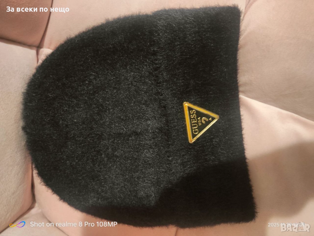 Guess Черна Зимна Шапка Гес Код E1113, снимка 1