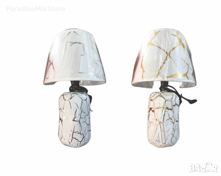 Стилна нощна лампа с елегантен мраморен дизайн Цветове: сребърна,златна , снимка 1
