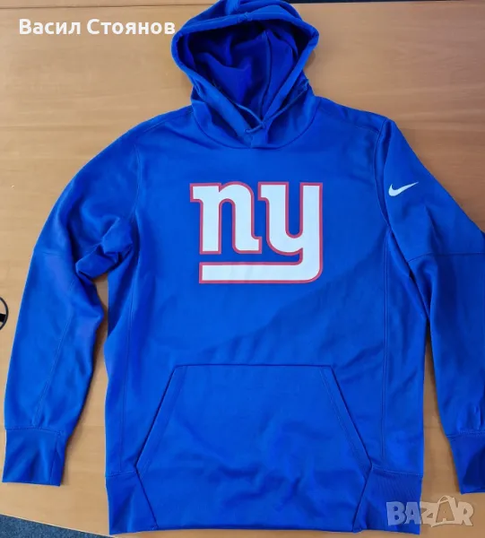 Nike New York Giants Performance Circuit blue hoodie - размер М, снимка 1