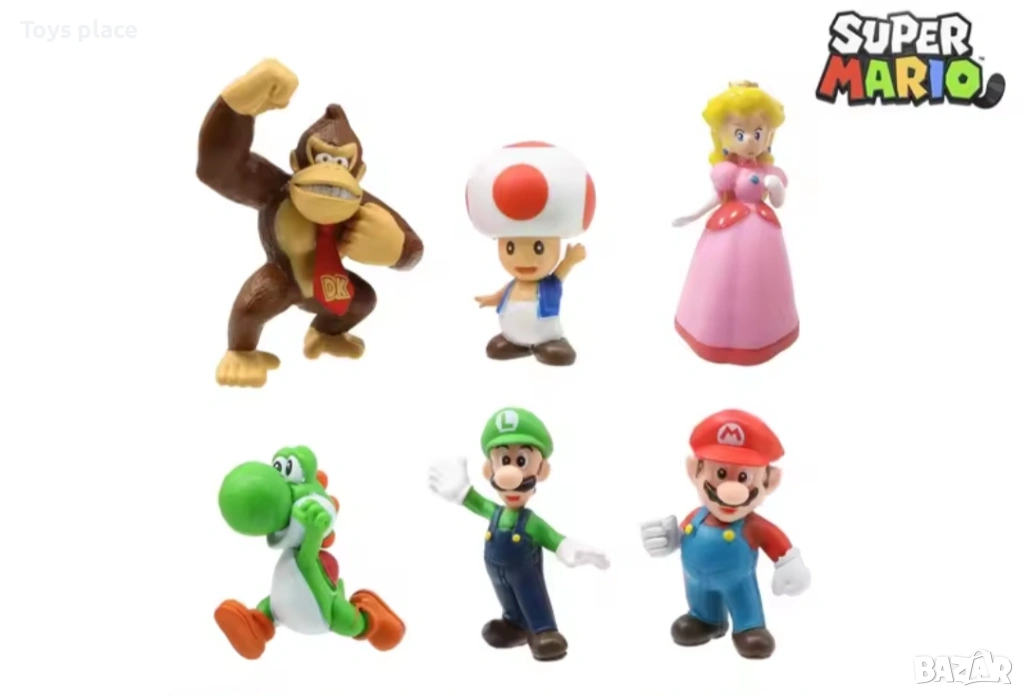 Комплект 6бр фигурки Супер Марио Super Mario Bros, снимка 1