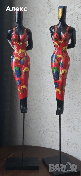 Арт дизайн, папие маше, ръчно изработени–76см, снимка 1