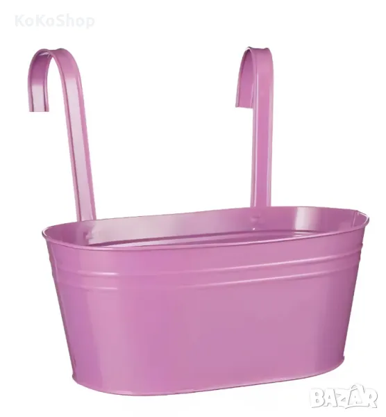 Кашпа за балкон-17х30х13.5 см./метална кашпа/кашпа за парапет, снимка 1