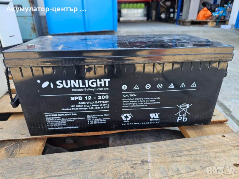Тягов гелов акумулатор Sunlight 12V 200Ah с гаранция, снимка 1