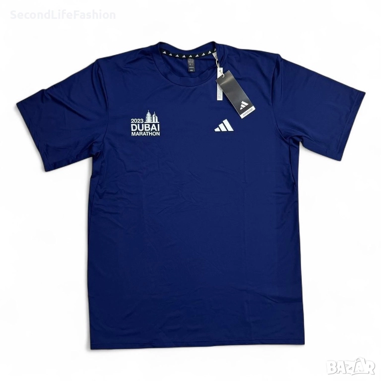 Мъжка тениска Adidas Performance Dubai Marathon 2023, нова с етикети, тъмносиня, размер M, снимка 1