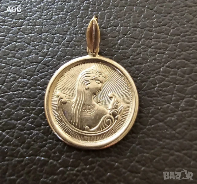 Красив златен медальон зодия Дева, снимка 1