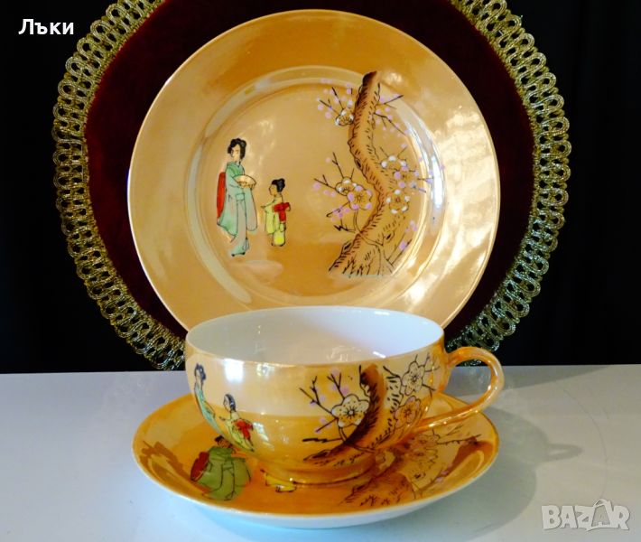 Чаша с чинии японски порцелан 1926 г. , снимка 1