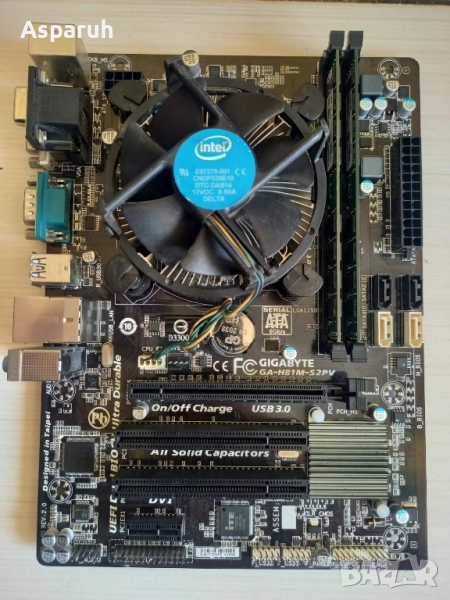 Оборудвано дъно Gigabyte GA-H81M-S2PV с i3 4170 и 8gb RAM, снимка 1