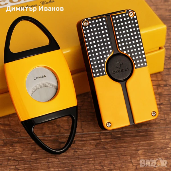 Cohiba подаръчен комплект от запалка с пънчър и ножица за пури, снимка 1