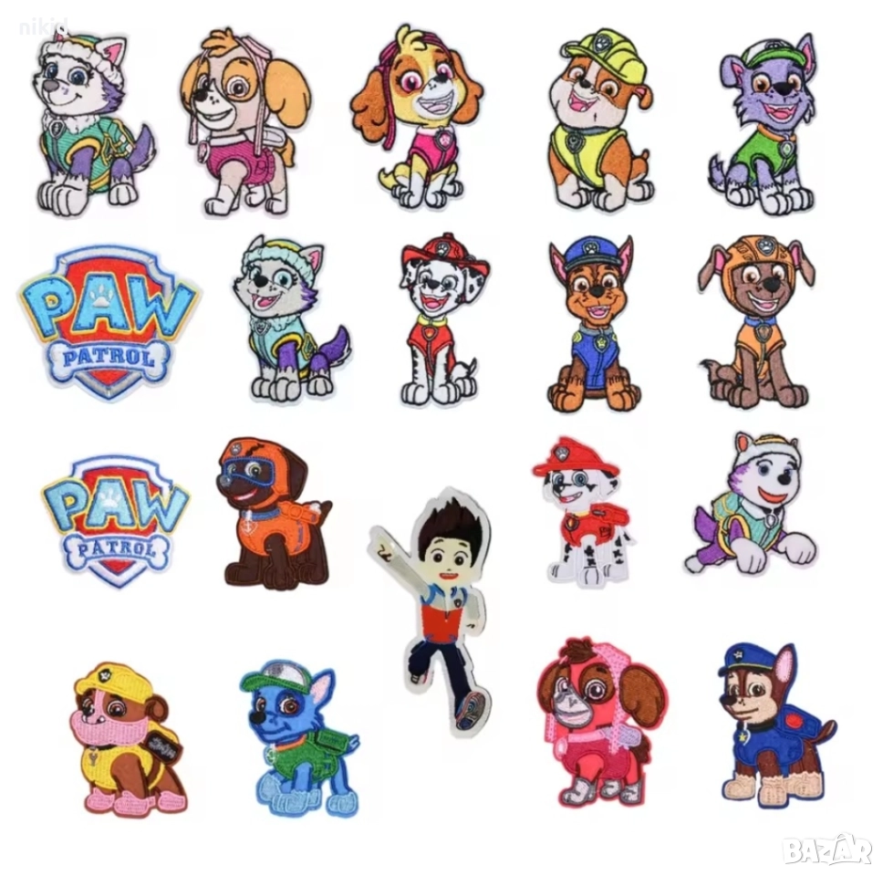 Пес патрул Paw patrol големи апликация бродерия нашивка за дреха дрехи самозалепваща се, снимка 1