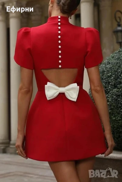 Червена рокля, Секси рокля, Мини рокля, снимка 1
