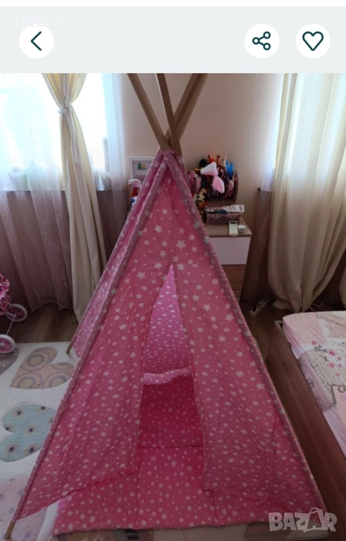 Детска, палатка за игра. Плюс подложка за под към нея, снимка 1