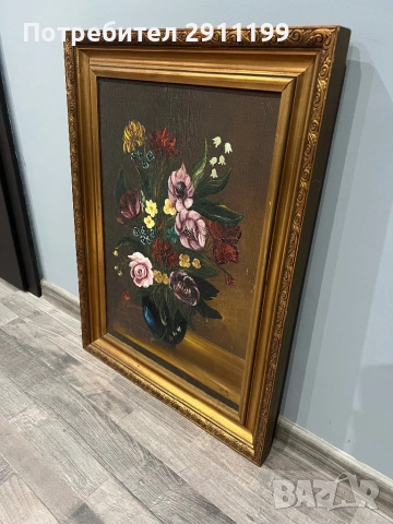 Маслена картина – цветя, снимка 3 - Картини - 54269340