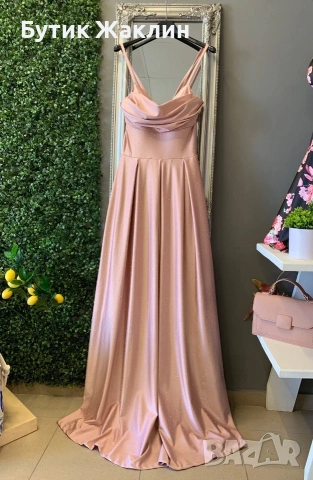 Дълги сатенени рокли с камъни, снимка 2 - Рокли - 53989770