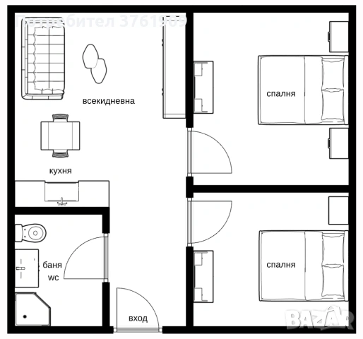 3-стаен апартамент в Центъра на София, снимка 2 - Апартаменти - 54065513