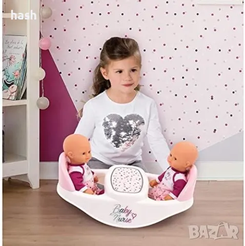 Столче за хранене за кукли Smoby Baby Nurse Twin 2in1, снимка 3 - Играчки за стая - 48585544