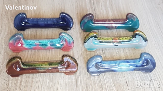 Шест старинни керамични поставки за ножове , снимка 2 - Други стоки за дома - 51391735