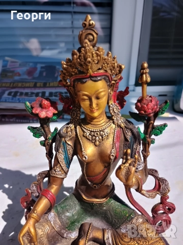 Бронзова Тара, снимка 6 - Антикварни и старинни предмети - 51493159